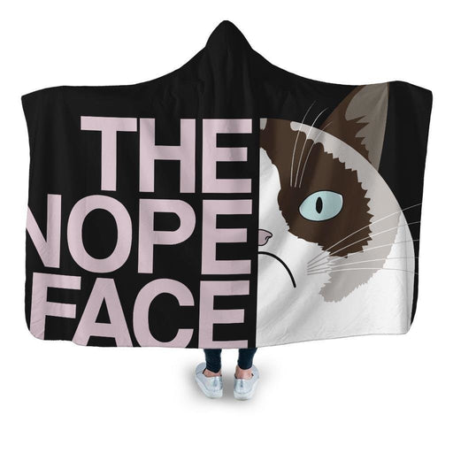 The Nope Face Hooded Blanket - Adult / Premium Sherpa