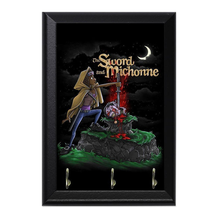 The Sword and Michonne 2 Decorative Wall Plaque Key Holder Hanger - 8 x 6 / Yes