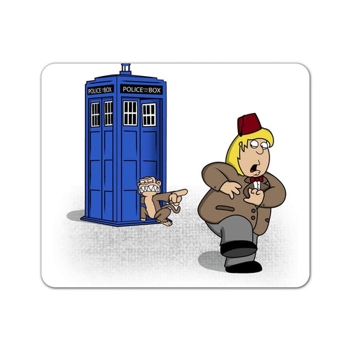 The Tardis Monkey Mouse Pad