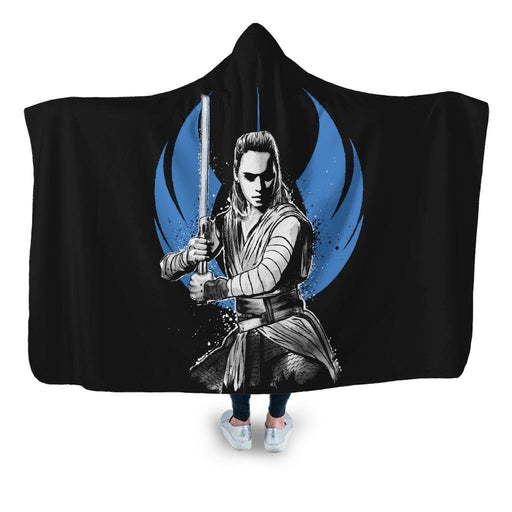 The Way Of Jedi Balck Hooded Blanket - Adult / Premium Sherpa