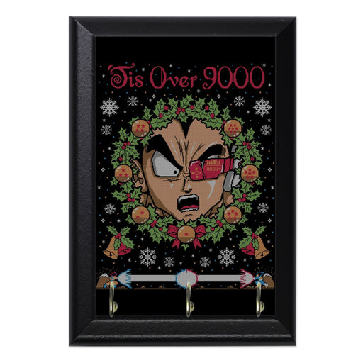 Tis Over 9000 Wall Plaque Key Holder - 8 x 6 / Yes