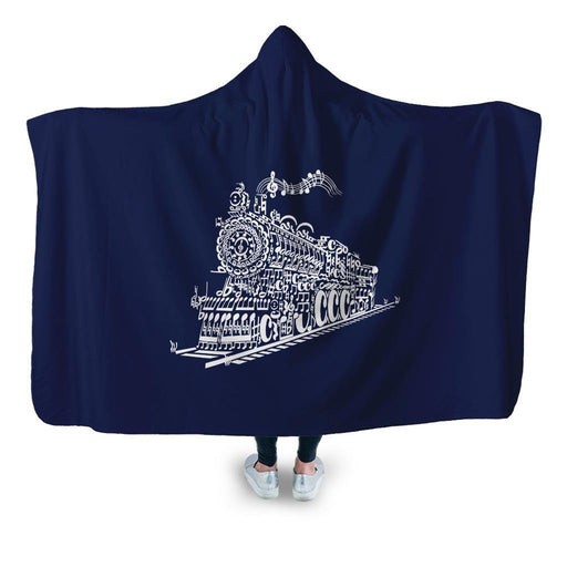 Train Song Hooded Blanket - Adult / Premium Sherpa