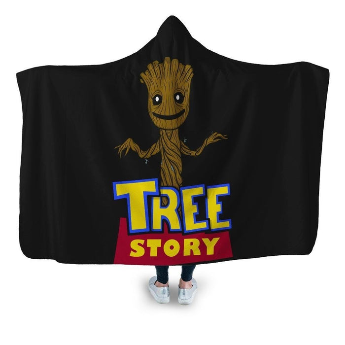 Tree Story Hooded Blanket - Adult / Premium Sherpa
