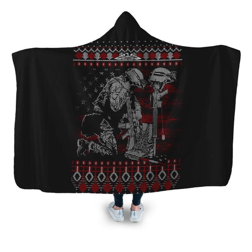 Ugly Xmas Soldier Hooded Blanket - Adult / Premium Sherpa