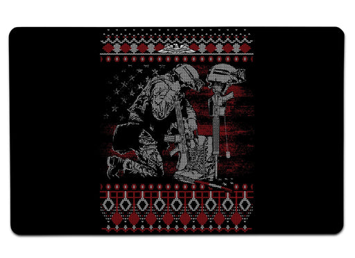 Ugly Xmas Soldier Large Mouse Pad