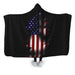 Usa Flag Hooded Blanket - Adult / Premium Sherpa