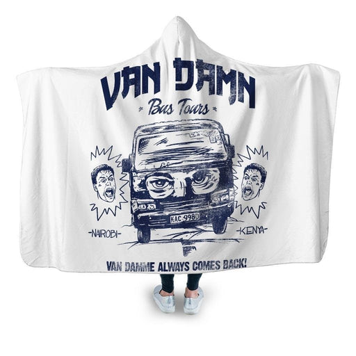 Van Damn Bus Tours Hooded Blanket - Adult / Premium Sherpa