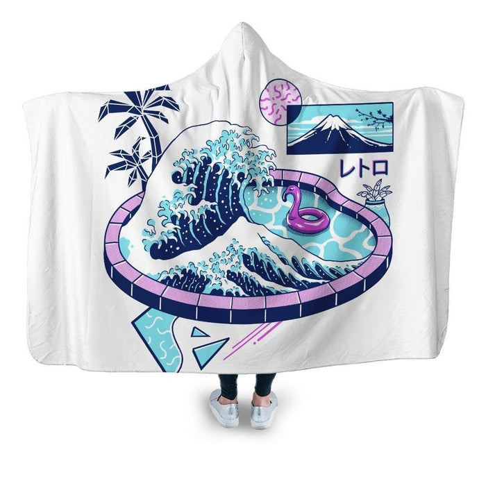 Vapor Wave Pool Hooded Blanket - Adult / Premium Sherpa