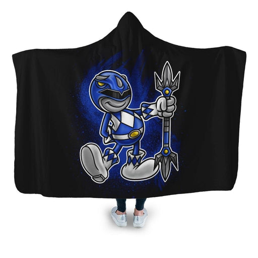 Vintage Blue Ranger Hooded Blanket - Adult / Premium Sherpa