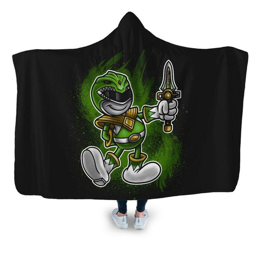 Vintage Green Ranger Hooded Blanket - Adult / Premium Sherpa