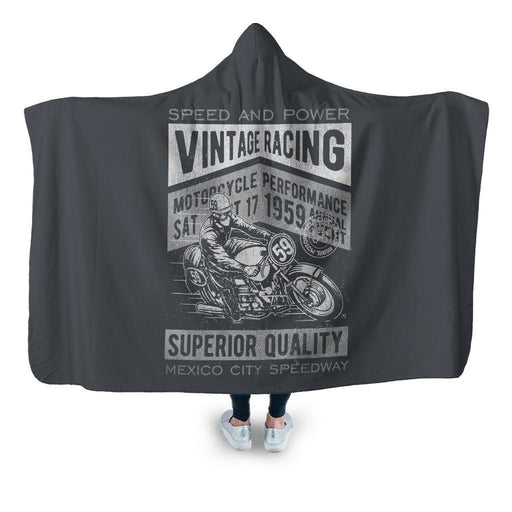 Vintage Racing Hooded Blanket - Adult / Premium Sherpa