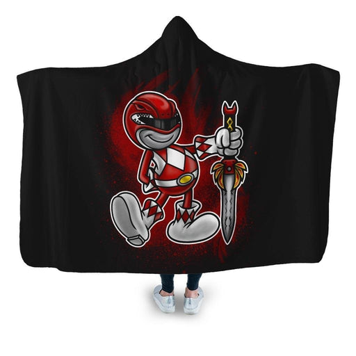 Vintage Red Ranger Hooded Blanket - Adult / Premium Sherpa