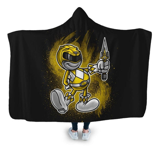 Vintage Yellow Ranger Hooded Blanket - Adult / Premium Sherpa