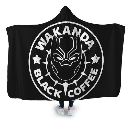 Wakanda Black Coffee Hooded Blanket - Adult / Premium Sherpa
