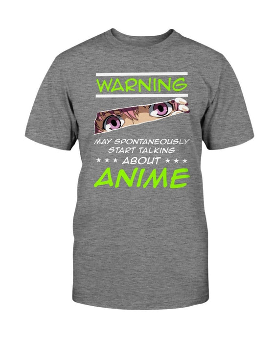 Warning May Spontaneously Start Talking About Anime Unisex T-Shirt - Athletic Heather / S