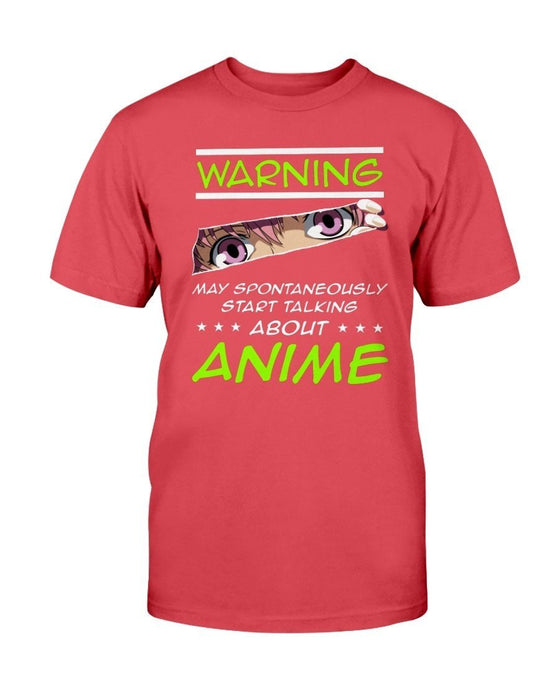 Warning May Spontaneously Start Talking About Anime Unisex T-Shirt - Fiery Red / S