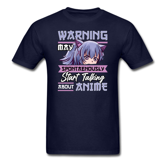 Warning May Start Talking About Anime Unisex Classic T-Shirt - navy / S