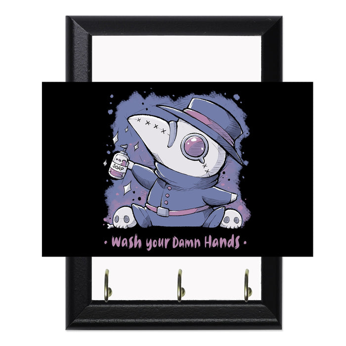 Wash Your Damn Hands Key Hanging Plaque - 8 x 6 / Yes