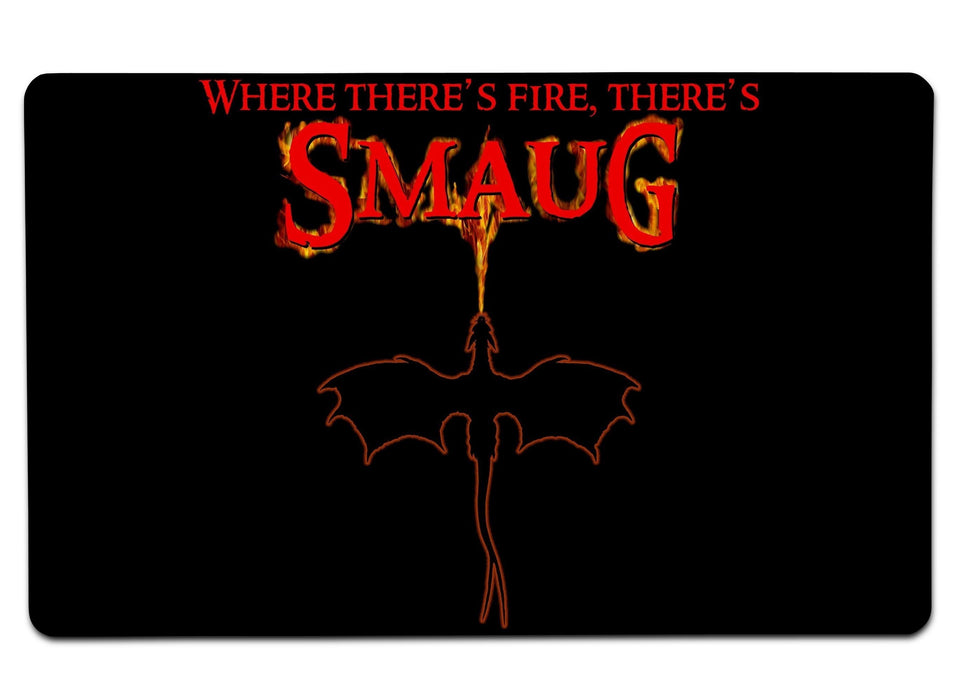 Where Theres Fire Smaug Large Mouse Pad