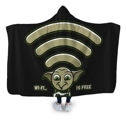 Wifi Is Free Hooded Blanket - Adult / Premium Sherpa