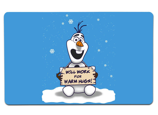 Will Work For Warm Hugs Large Mouse Pad
