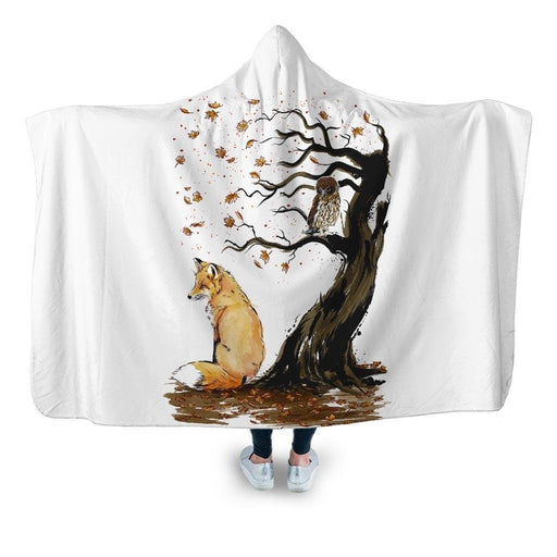 Winds Of Autumn Hooded Blanket - Adult / Premium Sherpa