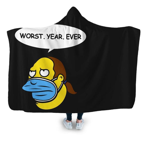 Worst Year E Hooded Blanket - Adult / Premium Sherpa