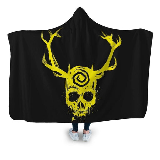 Yellow King Hooded Blanket - Adult / Premium Sherpa
