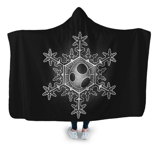 Yoshi Egg Snowflake Hooded Blanket - Adult / Premium Sherpa