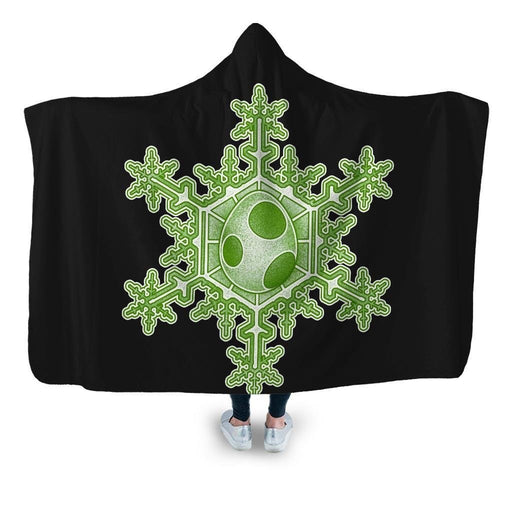 Yoshi Snowflake Hooded Blanket - Adult / Premium Sherpa