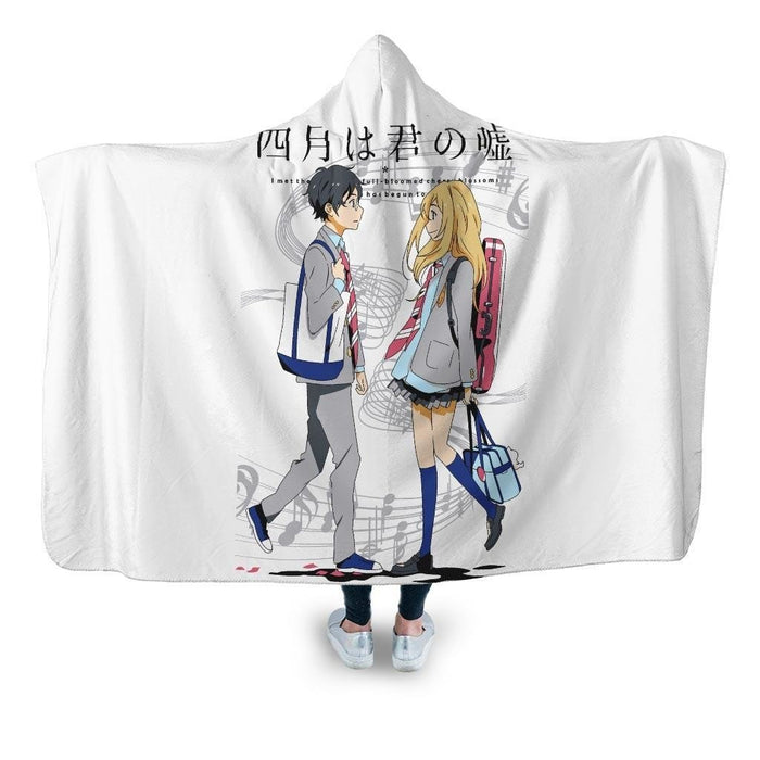 Your Lie In April Hooded Blanket - Adult / Premium Sherpa