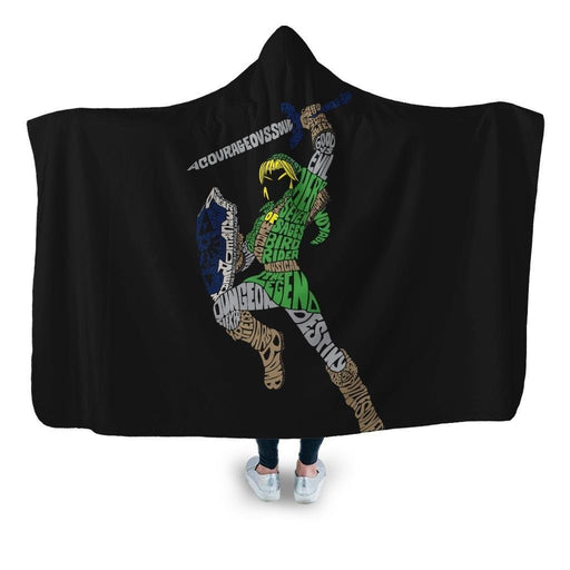 Zelda Calligram Hooded Blanket - Adult / Premium Sherpa