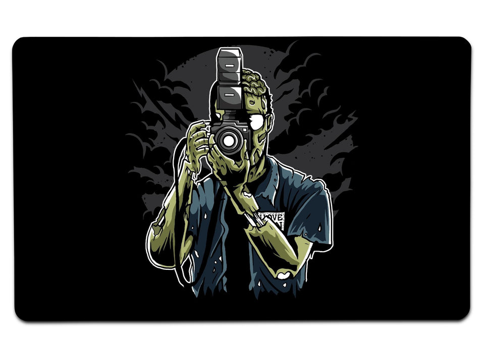 Zombie Photographer Large Mouse Pad